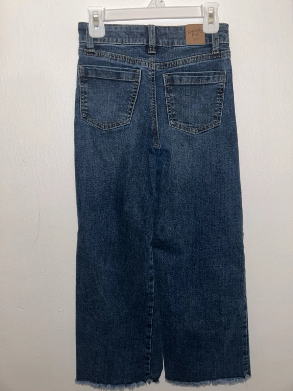 Girl’ Dark Blue Wide-Leg Denim Jeans